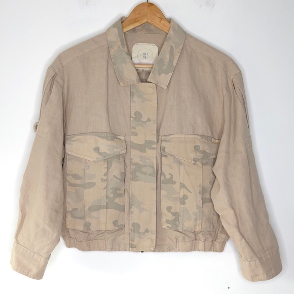 Anthropologie Hei Hei Ronan Cropped Camo Jacket - Picture 2 of 11